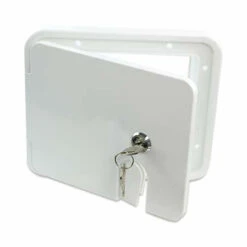 RV Camper Trailer Motorhome Power Cord Hatch Electrical Access Door (Black-1802MB)