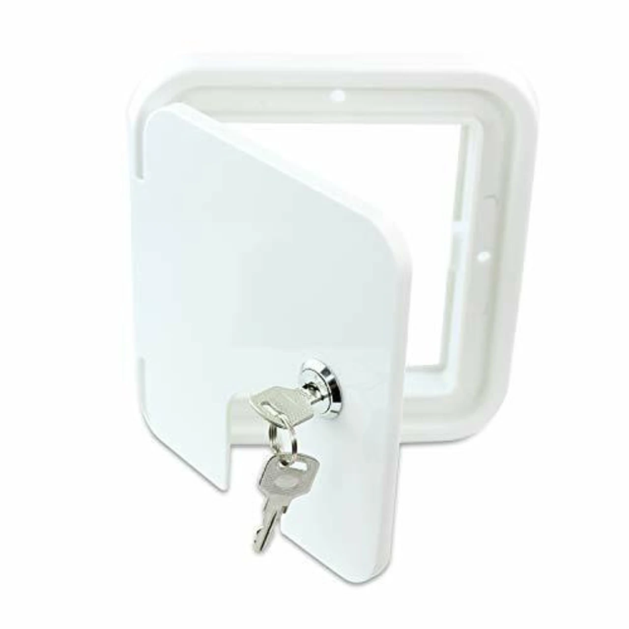 RV Camper Trailer Motorhome Power Cord Hatch Electrical Access Door (White-1801LW) 3 RV Camper Trailer Motorhome Power Cord Hatch Electrical Access Door (White-1801LW)
