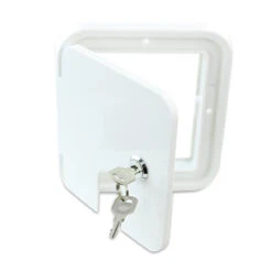 RV Camper Trailer Motorhome Power Cord Hatch Electrical Access Door (White-1803SW)