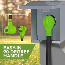 RV Y Adapter Cord 30 Amp Male Plug To Two 30 Amp Female 24" With Handle -RV accessories leisure cords rv y adapter cord 30 amp male plug to two 30 amp female 24 with handle 76254.1678119153