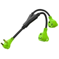 RV Y Adapter Cord 30 Amp Male Plug To Two 30 Amp Female 24" With Handle -RV accessories leisure cords rv y adapter cord 30 amp male plug to two 30 amp female 24 with handle 93086.1678119152
