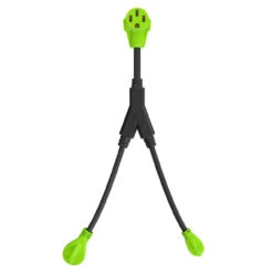 RV Y Adapter Cord 50 Amp Female Plug To (1) 30 Amp Male- (1) 15 Amp Male 24" With Handle -RV accessories leisure cords rv y adapter cord 50 amp female plug to 1 30 amp male 1 15 amp male 24 with handle 75631.1682570879