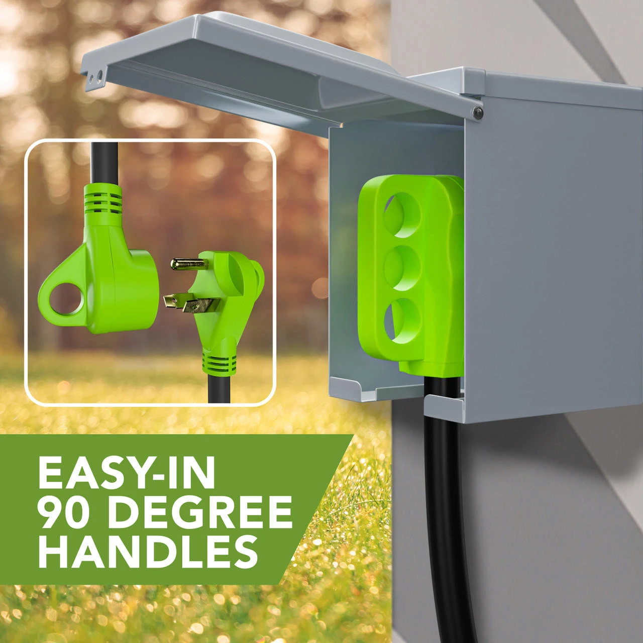 RV Y Adapter Cord 50 Amp Female Plug To Two 30 Amp Male 24" With Handle 7 RV Y Adapter Cord 50 Amp Female Plug To Two 30 Amp Male 24" With Handle - Image 5