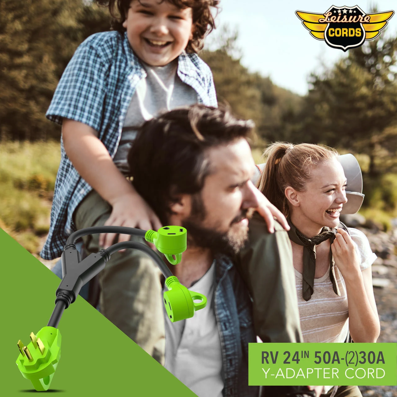 RV Y Adapter Cord 50 Amp Male Plug To Two 30 Amp Female 24" With Handle 12 RV Y Adapter Cord 50 Amp Male Plug To Two 30 Amp Female 24" With Handle - Image 10