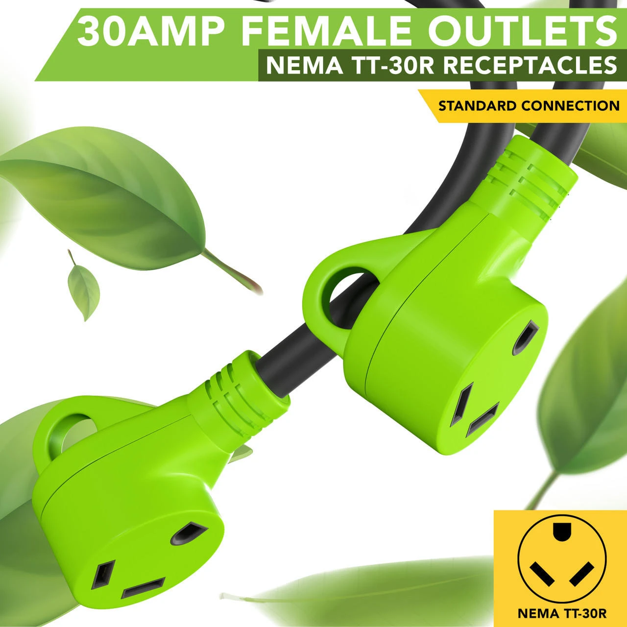 RV Y Adapter Cord 50 Amp Male Plug To Two 30 Amp Female 24" With Handle 5 RV Y Adapter Cord 50 Amp Male Plug To Two 30 Amp Female 24" With Handle - Image 3