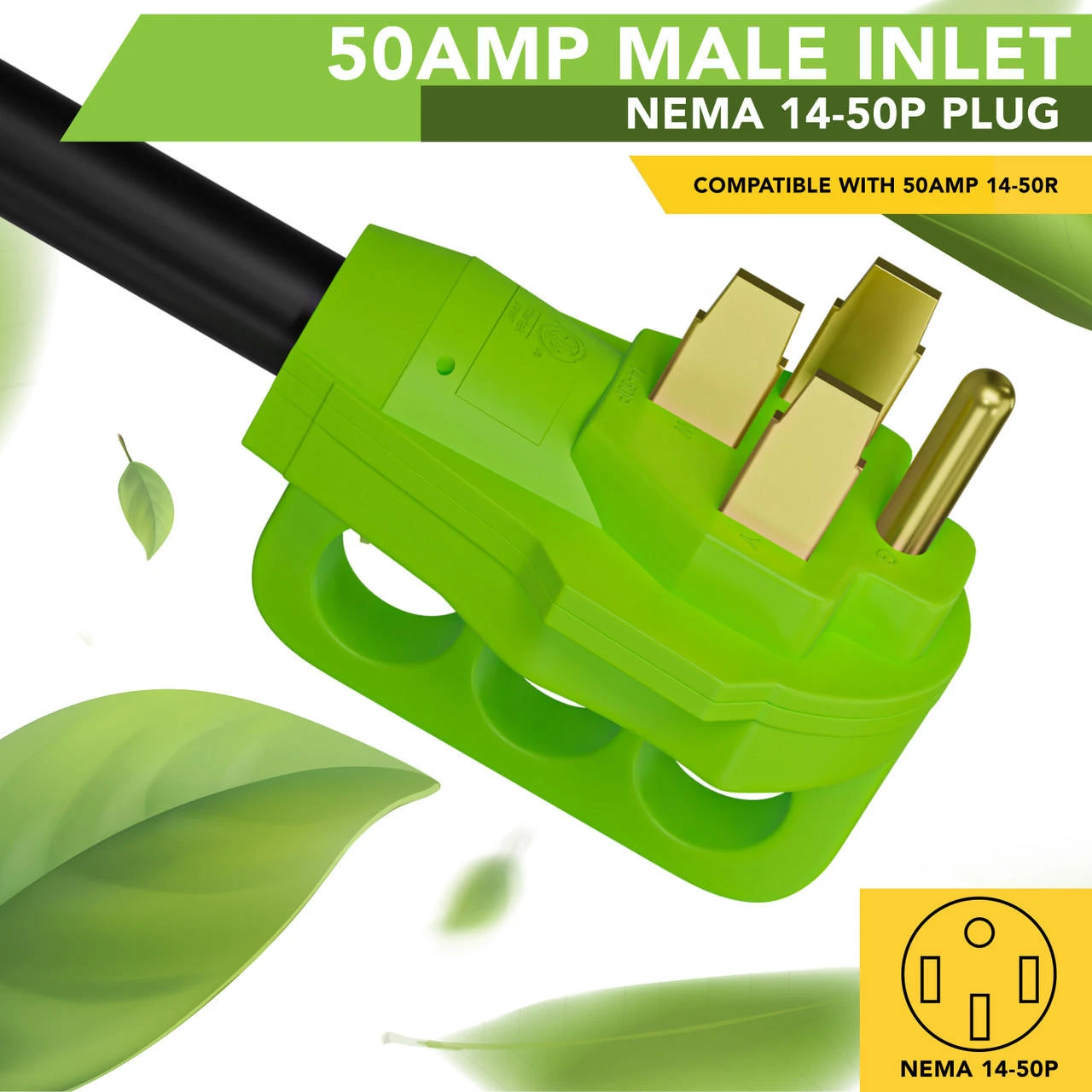 RV Y Adapter Cord 50 Amp Male Plug To Two 30 Amp Female 24" With Handle 6 RV Y Adapter Cord 50 Amp Male Plug To Two 30 Amp Female 24" With Handle - Image 4