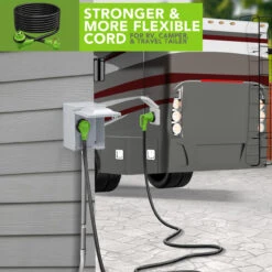 Twist Lock RV 30 Amp Power Cord With LED Power Indictor - 30 Amp Male To 30 Amp 90 Degree Female Locking Plug 25 Foot -RV accessories leisure cords twist lock rv 30 amp power cord with led power indictor 30 amp male to 30 amp 90 degree female locking plug 25 foot 69796.1682484383