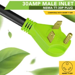 Twist Lock RV 30 Amp Power Cord With LED Power Indictor - 30 Amp Male To 30 Amp 90 Degree Female Locking Plug 36 Foot -RV accessories leisure cords twist lock rv 30 amp power cord with led power indictor 30 amp male to 30 amp 90 degree female locking plug 36 foot 71374.1682484359