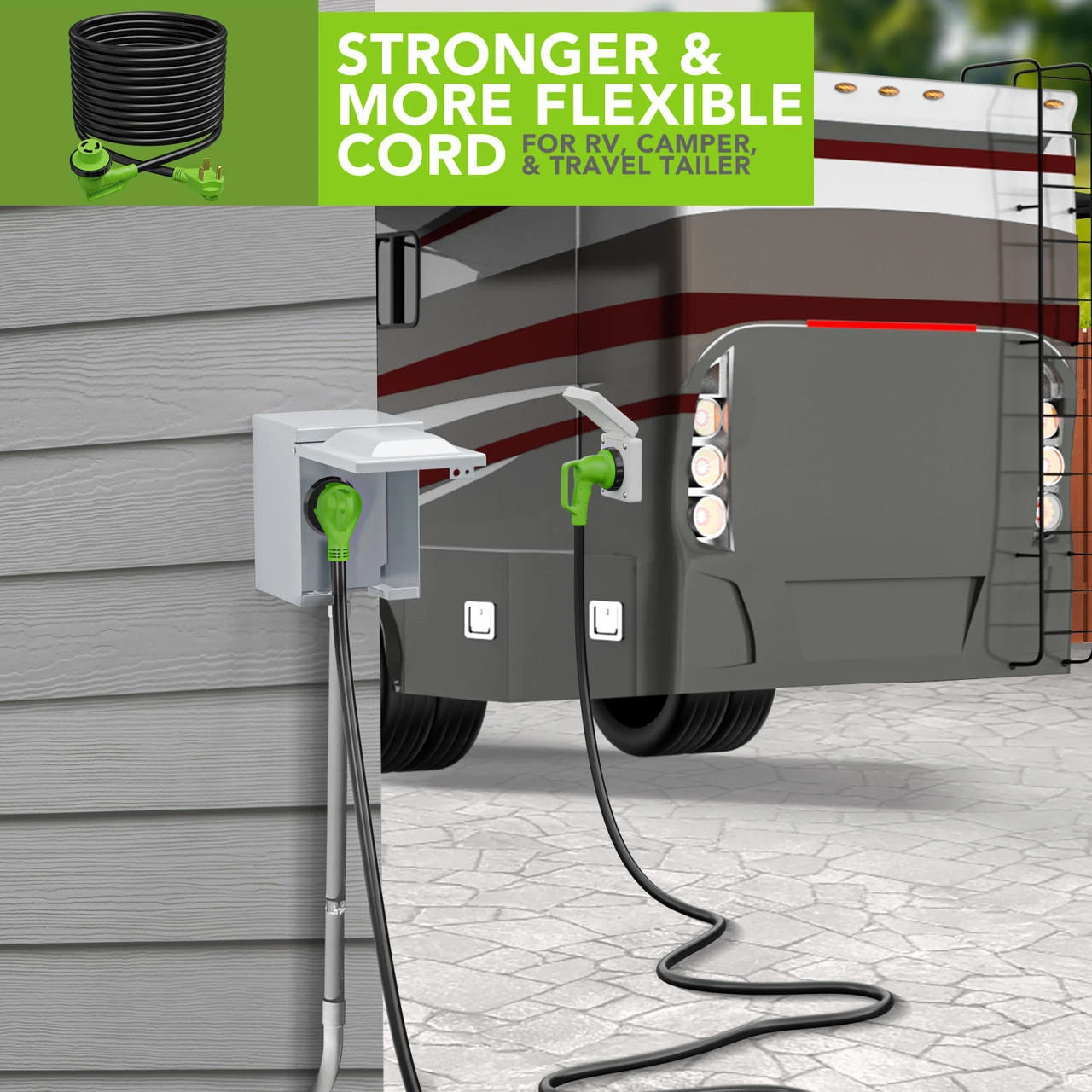 Twist Lock RV 30 Amp Power Cord With LED Power Indictor - 30 Amp Male To 30 Amp 90 Degree Female Locking Plug 50 Foot 8 Twist Lock RV 30 Amp Power Cord With LED Power Indictor - 30 Amp Male To 30 Amp 90 Degree Female Locking Plug 50 Foot - Image 6