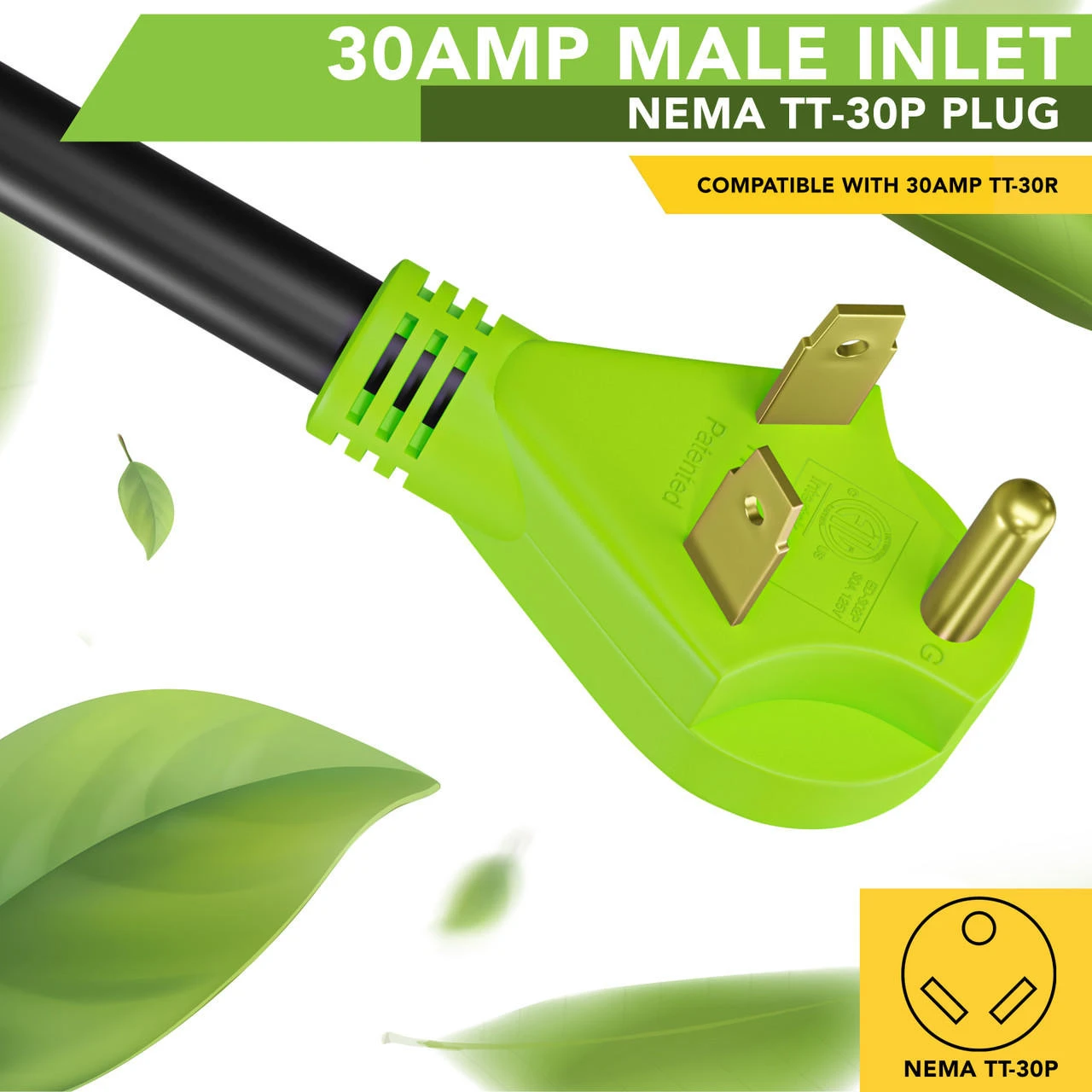 Twist Lock RV 30 Amp Power Cord With LED Power Indictor - 30 Amp Male To 30 Amp 90 Degree Female Locking Plug 50 Foot 5 Twist Lock RV 30 Amp Power Cord With LED Power Indictor - 30 Amp Male To 30 Amp 90 Degree Female Locking Plug 50 Foot - Image 3