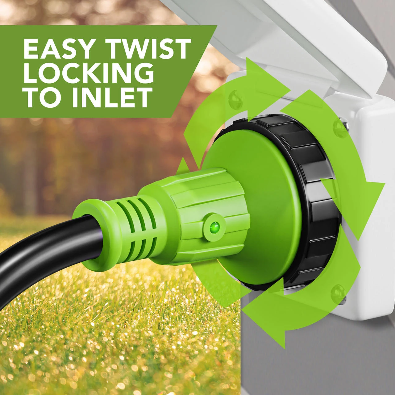 Twist Lock RV 30 Amp Power Cord With LED Power Indictor - 30 Amp Male To 30 Amp Female Locking Plug 25 Foot 7 Twist Lock RV 30 Amp Power Cord With LED Power Indictor - 30 Amp Male To 30 Amp Female Locking Plug 25 Foot - Image 5