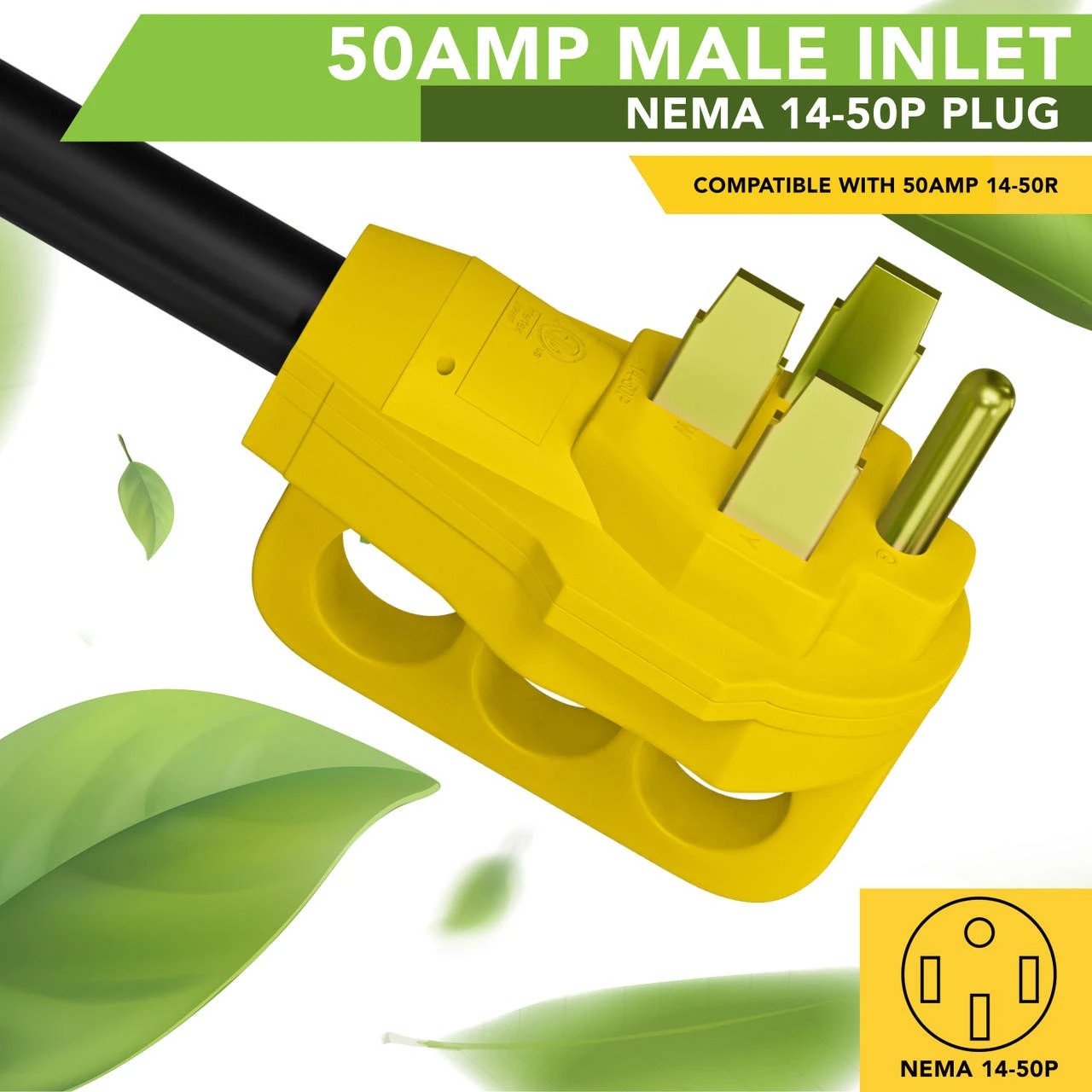 Twist Lock RV 50 Amp Power Cord With LED Power Indictor - 50 Amp Male To 50 Amp 90 Degree Female Locking Plug 36 Foot 5 Twist Lock RV 50 Amp Power Cord With LED Power Indictor - 50 Amp Male To 50 Amp 90 Degree Female Locking Plug 36 Foot - Image 3