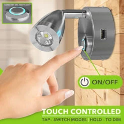 Leisure LED 4" 12V RV Interior Reading Light With Touch Activated Dimming Settings/Multi-Color Modes, Brushed Nickel Finish -RV accessories leisure led 12v rv interior reading light with touch activated dimming settingsmulti color modes 59312.1664407319