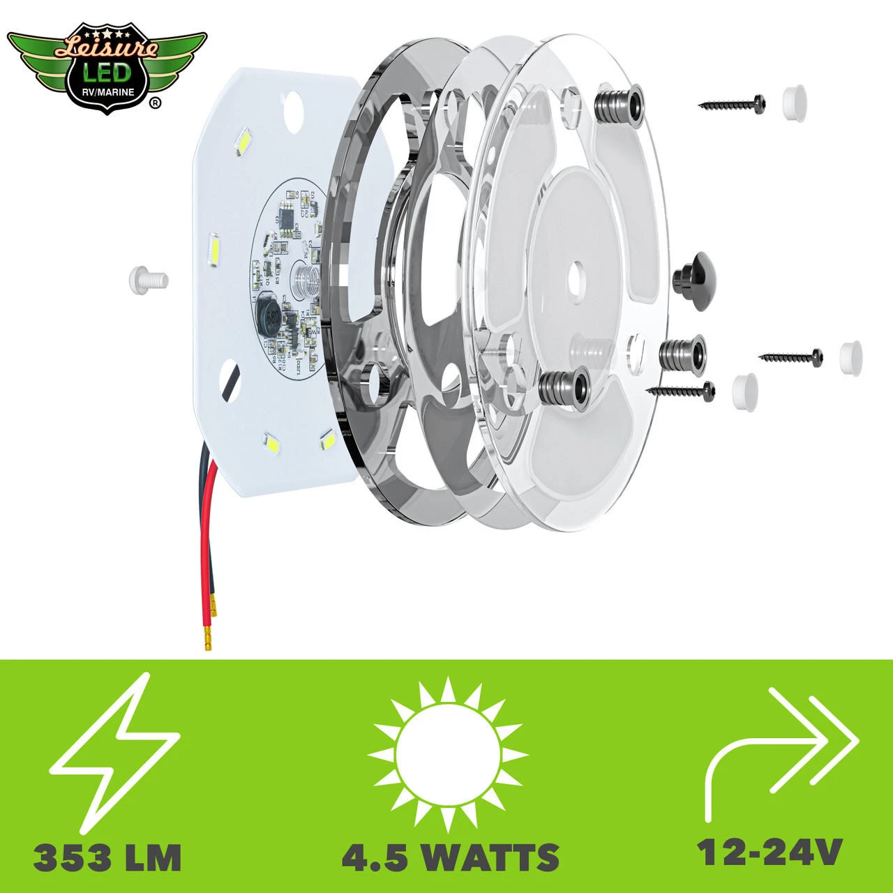 Leisure LED 12V RV LED Ceiling Dome Multi Color Touch Dimmable Slim Surface Mount Puck Light Fixture Interior Lighting For Car/RV/Trailer/Camper/Boat 12V 3000K-4500K 353 Lumen 7 Leisure LED 12V RV LED Ceiling Dome Multi Color Touch Dimmable Slim Surface Mount Puck Light Fixture Interior Lighting For Car/RV/Trailer/Camper/Boat 12V 3000K-4500K 353 Lumen - Image 5