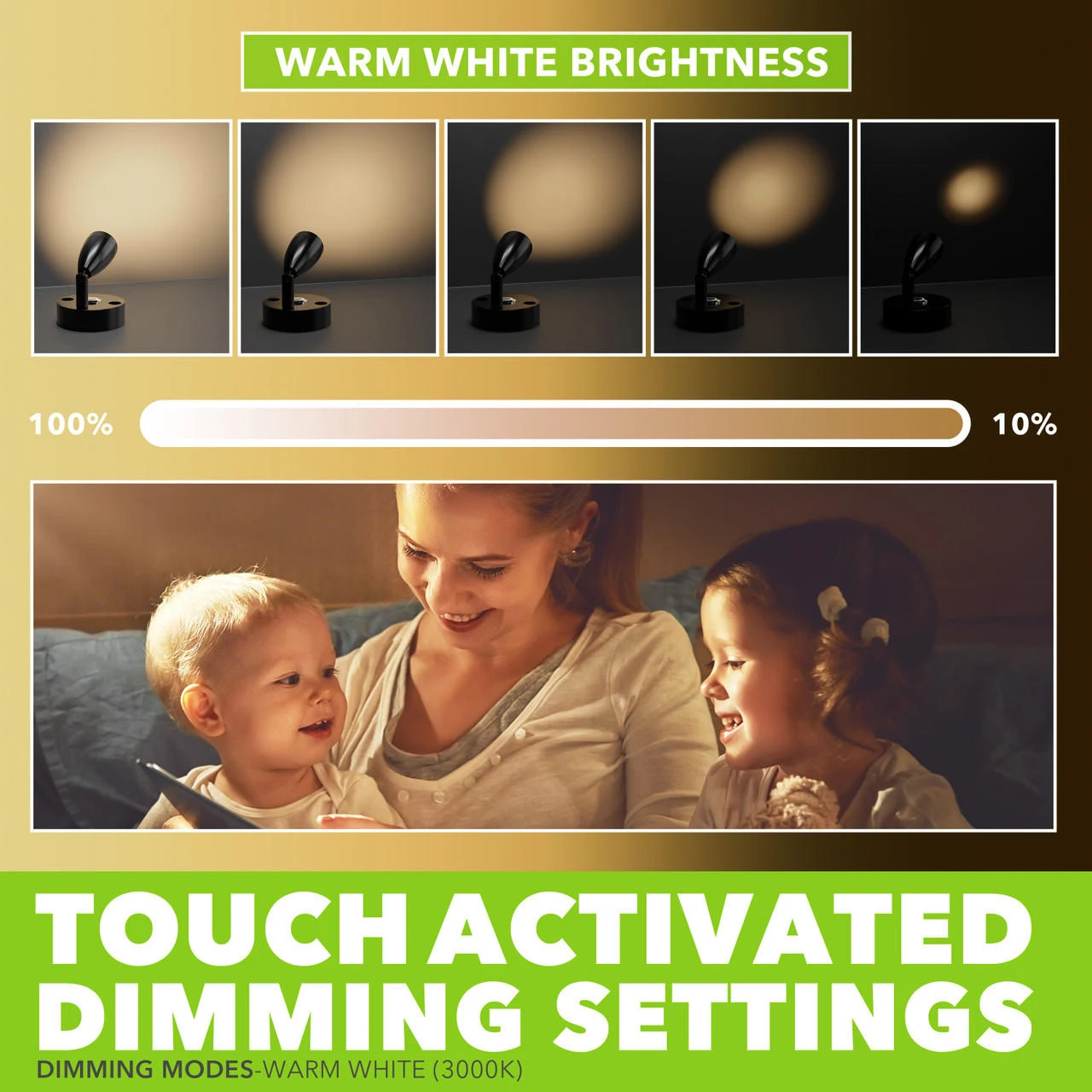 Leisure LED 3" 12V RV Interior Reading Light With Touch Activated Dimming Settings, Black Finish 6 Leisure LED 3" 12V RV Interior Reading Light With Touch Activated Dimming Settings, Black Finish - Image 4