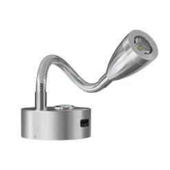 Leisure LED 8" 12V RV Flexible Gooseneck Interior Reading Light With Touch Activated Dimming Settings/Multi-Color Modes, Brushed Nickel Finish -RV accessories leisure led 8 12v rv flexible gooseneck interior reading light with touch activated dimming settingsmulti color modes brushed nickel finish 81686.1664580235