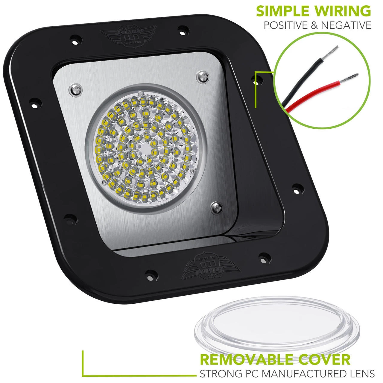 LED RV Exterior Porch Utility 12v 1100 Lumen Warrior Flood Lighting Fixture 6 LED RV Exterior Porch Utility 12v 1100 Lumen Warrior Flood Lighting Fixture - Image 4