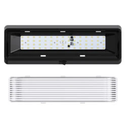 LED RV Exterior Porch Utility Light XL 12v 650 Lumen Lighting Fixture Black Base -RV accessories leisure led led rv exterior porch utility light xl 12v 650 lumen lighting fixture black base 66329.1642098699