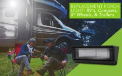 LED RV Exterior Porch Utility Light XL 12v 650 Lumen Lighting Fixture Black Base -RV accessories leisure led led rv exterior porch utility light xl 12v 650 lumen lighting fixture black base 68771.1642094761