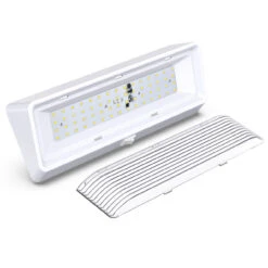 LED RV Exterior Porch Utility Light XL 12v 650 Lumen Lighting Fixture White Base