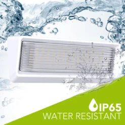 LED RV Exterior Porch Utility Light XL 12v 650 Lumen Lighting Fixture White Base -RV accessories leisure led led rv exterior porch utility light xl 12v 650 lumen lighting fixture white base 82296.1642098948