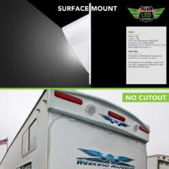 LED RV Exterior Round Surface Mount Porch Utility 12v 1100 Lumen Warrior Flood Lighting Fixture -RV accessories leisure led led rv exterior round surface mount porch utility 12v 1100 lumen warrior flood lighting fixture 31762.1660082636