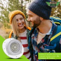 LED RV Exterior Round Surface Mount Porch Utility 12v 1100 Lumen Warrior Flood Lighting Fixture -RV accessories leisure led led rv exterior round surface mount porch utility 12v 1100 lumen warrior flood lighting fixture 80435.1660082629