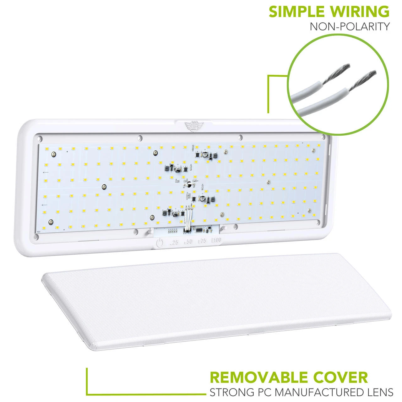 LED RV LED Ceiling Interior Light Fixture 1450 Lumen With Touch Dimmer Switch 12V 20 X 6" Natural White 4000-4500K With White Trim 10 LED RV LED Ceiling Interior Light Fixture 1450 Lumen With Touch Dimmer Switch 12V 20 X 6" Natural White 4000-4500K With White Trim - Image 8