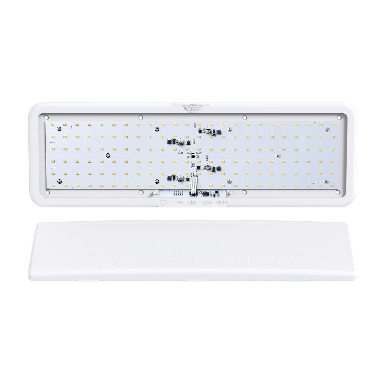 LED RV LED Ceiling Interior Light Fixture 1450 Lumen With Touch Dimmer Switch 12V 20 X 6" Natural White 4000-4500K With White Trim 6 LED RV LED Ceiling Interior Light Fixture 1450 Lumen With Touch Dimmer Switch 12V 20 X 6" Natural White 4000-4500K With White Trim - Image 4