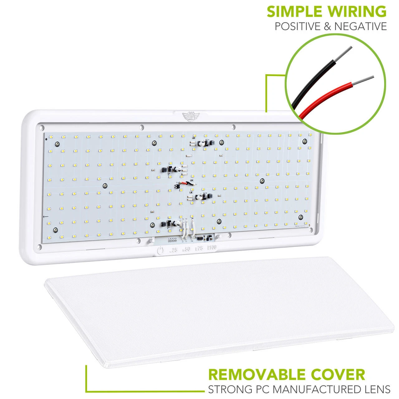 LED RV LED Ceiling Interior Light Fixture 2000 Lumen With Touch Dimmer Switch 12V 21 X 8" Natural White 4000-4500K With White Trim 9 LED RV LED Ceiling Interior Light Fixture 2000 Lumen With Touch Dimmer Switch 12V 21 X 8" Natural White 4000-4500K With White Trim - Image 7