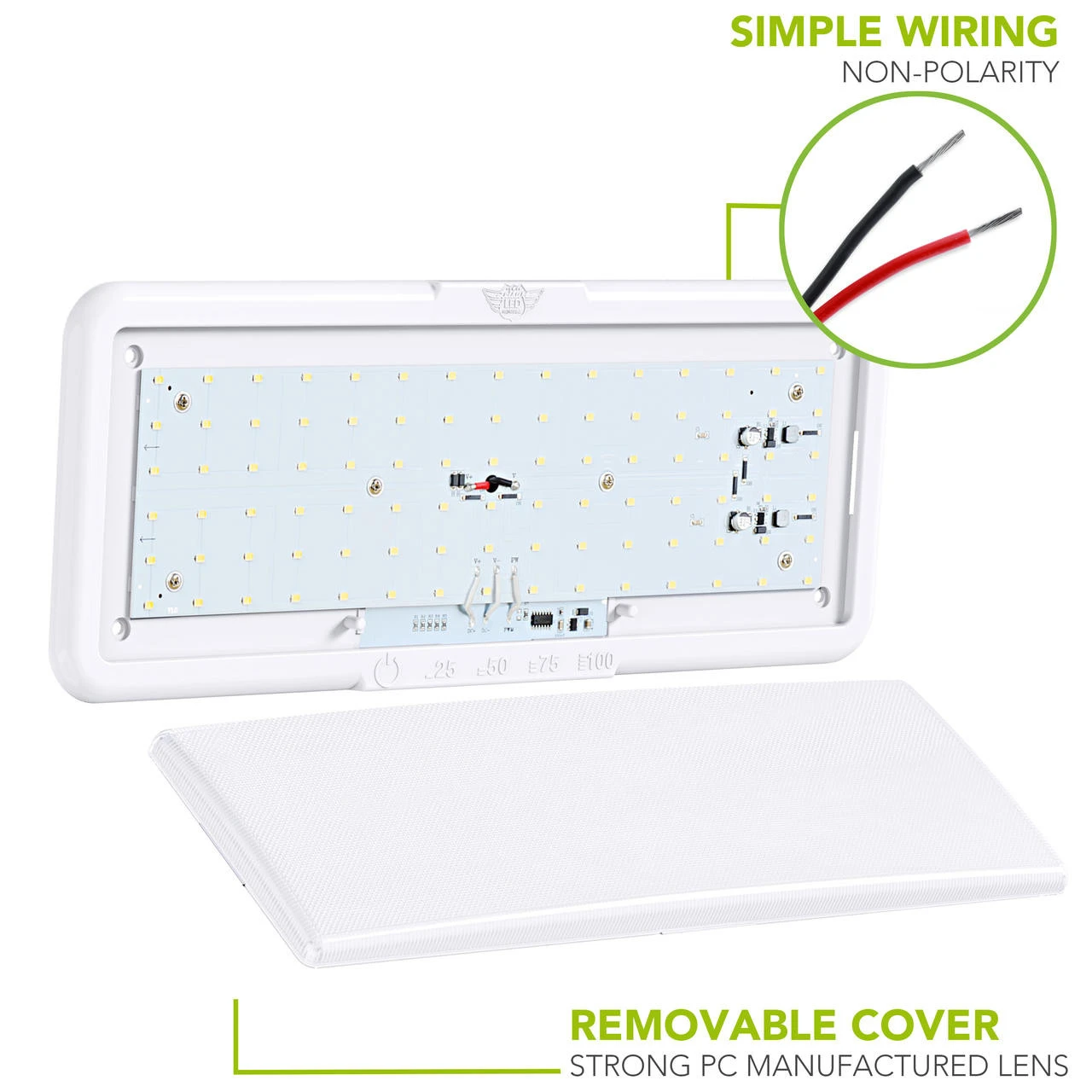 RV LED Ceiling Interior Light Fixture 950 Lumen With Touch Dimmer Switch 12V 14 X 5.5" Natural White 4000-4500K With White Trim 6 RV LED Ceiling Interior Light Fixture 950 Lumen With Touch Dimmer Switch 12V 14 X 5.5" Natural White 4000-4500K With White Trim - Image 4