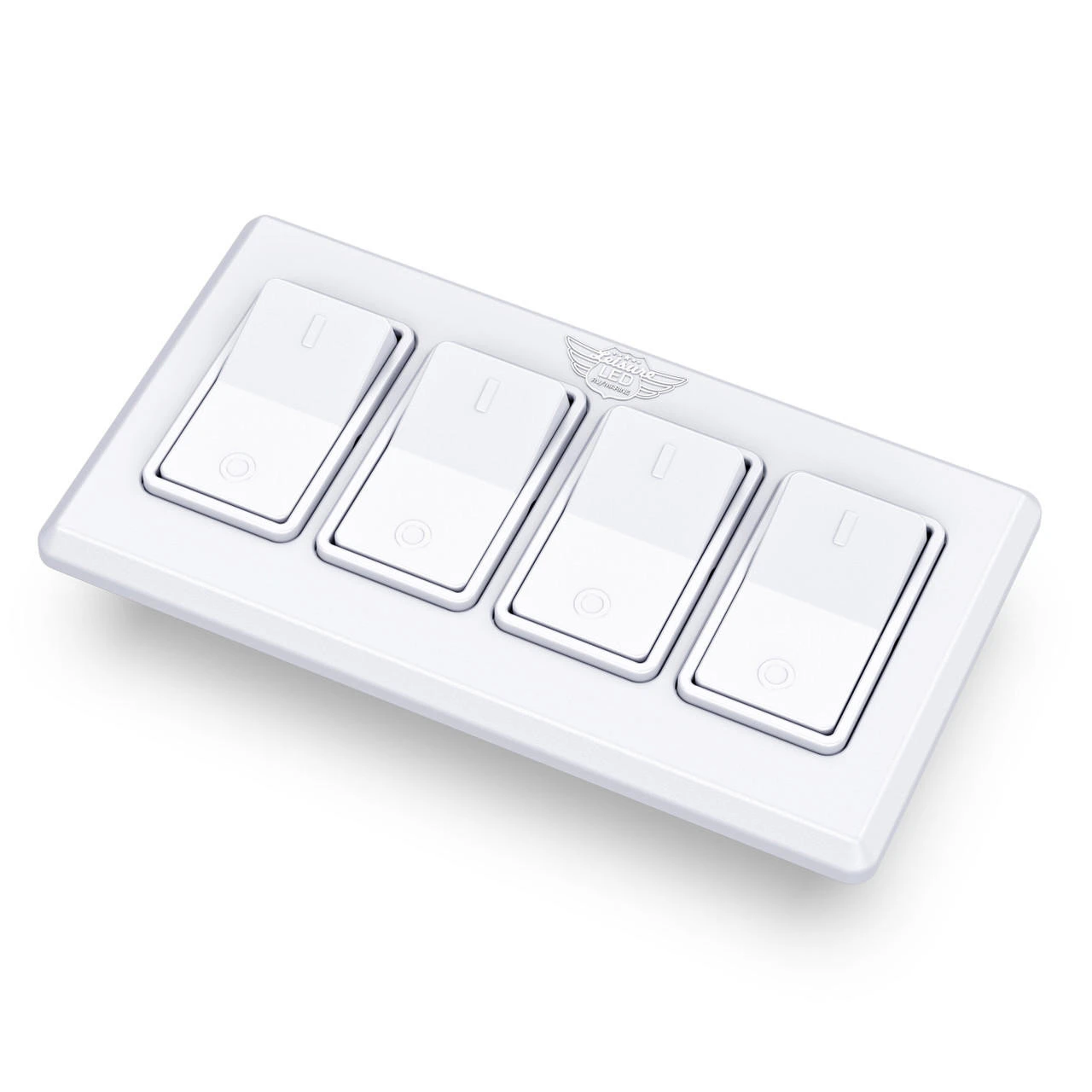 Leisure LED Modern Quadruple SPST On-Off Switch With Bezel, 12-Volt, For RV, Trailer, Camper, With Label Sticker 12 Leisure LED Modern Quadruple SPST On-Off Switch With Bezel, 12-Volt, For RV, Trailer, Camper, With Label Sticker - Image 10