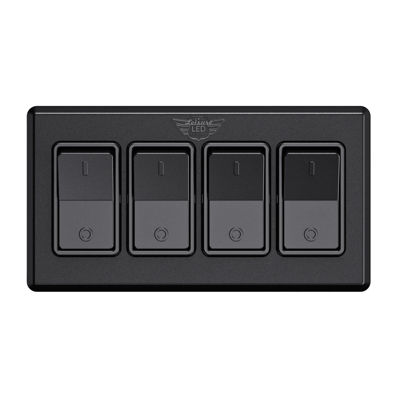 Leisure LED Modern Quadruple SPST On-Off Switch With Bezel, 12-Volt, For RV, Trailer, Camper, With Label Sticker 5 Leisure LED Modern Quadruple SPST On-Off Switch With Bezel, 12-Volt, For RV, Trailer, Camper, With Label Sticker - Image 3