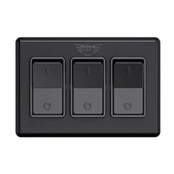 Leisure LED Modern Triple SPST On-Off Switch With Bezel, 12-Volt, For RV, Trailer, Camper, With Label Sticker -RV accessories leisure led modern triple spst on off switch with bezel 12 volt for rv trailer camper with label sticker 70411.1687501628