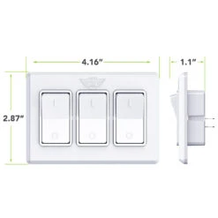 Leisure LED Modern Triple SPST On-Off Switch With Bezel, 12-Volt, For RV, Trailer, Camper, With Label Sticker -RV accessories leisure led modern triple spst on off switch with bezel 12 volt for rv trailer camper with label sticker 75298.1687501617