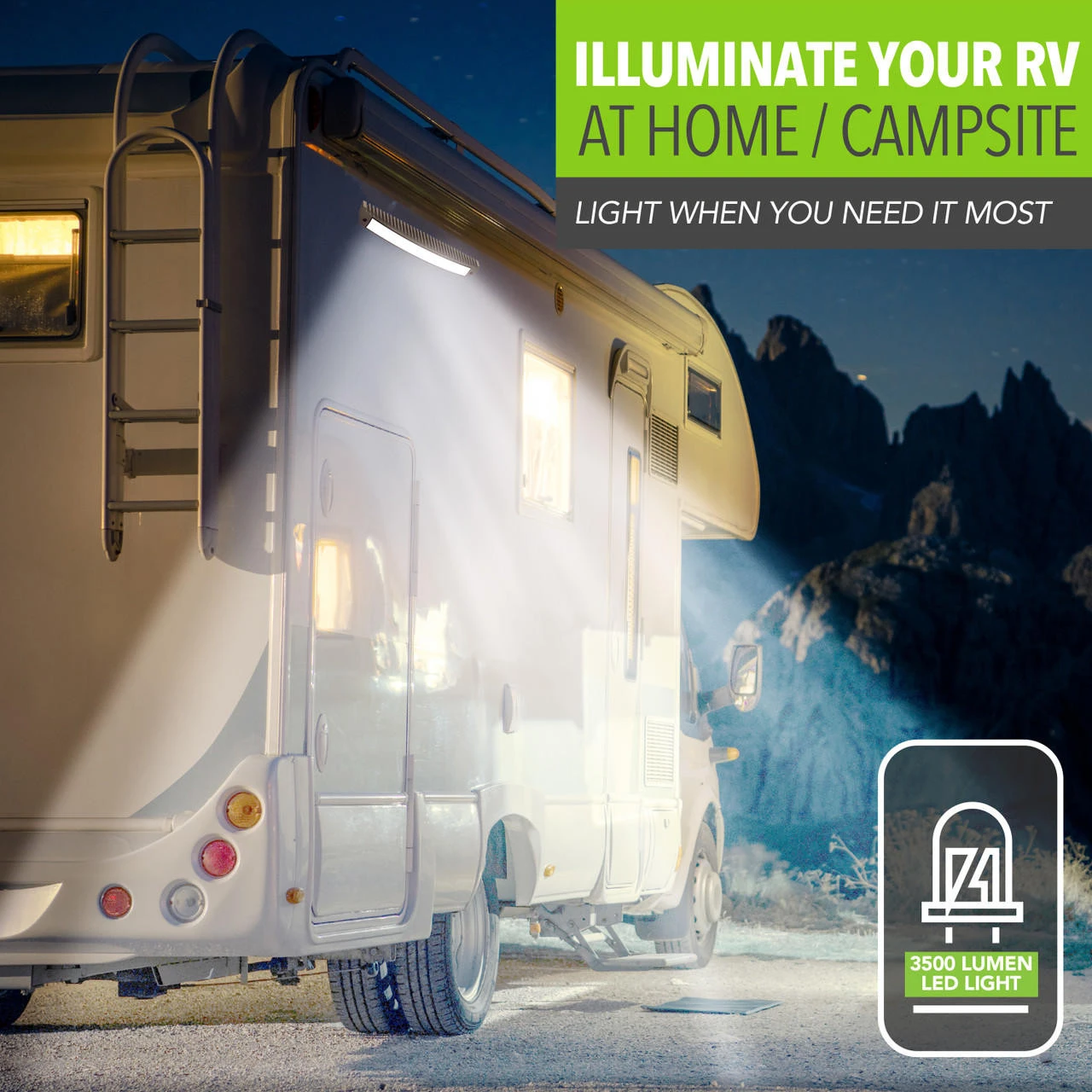 Leisure LED RV Curved Exterior Aluminum Porch Utility Light - 12v 3500 Lumen Curved Lighting Fixture. Replacement Lighting For RVs, Trailers, Campers, 5th Wheels 5 Leisure LED RV Curved Exterior Aluminum Porch Utility Light - 12v 3500 Lumen Curved Lighting Fixture. Replacement Lighting For RVs, Trailers, Campers, 5th Wheels - Image 3