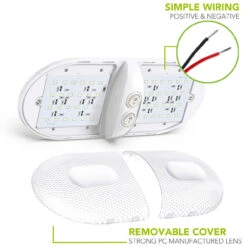 Leisure LED RV LED Ceiling Double Dome Interior Light Fixture Euro Frosted Lens With ON/Off Switch Natural White 6000-6500K 48-2835SMD -RV accessories leisure led rv led ceiling double dome interior light fixture euro frosted lens with onoff switch natural white 6000 6500k 48 2835smd 46074.1672364491