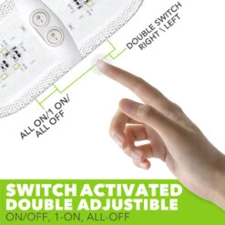 Leisure LED RV LED Ceiling Double Dome Interior Light Fixture Euro Frosted Lens With ON/Off Switch Natural White 6000-6500K 48-2835SMD -RV accessories leisure led rv led ceiling double dome interior light fixture euro frosted lens with onoff switch natural white 6000 6500k 48 2835smd 62380.1672364464