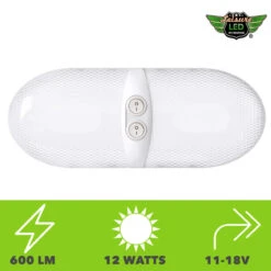 Leisure LED RV LED Ceiling Double Dome Interior Light Fixture Euro Frosted Lens With ON/Off Switch Natural White 6000-6500K 48-2835SMD -RV accessories leisure led rv led ceiling double dome interior light fixture euro frosted lens with onoff switch natural white 6000 6500k 48 2835smd 97812.1672364478