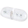 Leisure LED RV LED Ceiling Double Dome Interior Light Fixture Euro With ON/Off Switch Natural White 6000-6500K 48-2835SMD