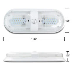 Leisure LED RV LED Ceiling Double Dome Interior Light Fixture Oval With ON/Off Switch Natural White 4000-4500K 48-2835SMD -RV accessories leisure led rv led ceiling double dome interior light fixture oval with onoff switch natural white 4000 4500k 48 2835smd 66685.1642098708