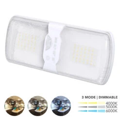 Leisure LED RV LED Ceiling Double Dome Interior Light Fixture Touch To Dim Switch Multi Warm, Natural, And Cool White 60-2835SMD -RV accessories leisure led rv led ceiling double dome interior light fixture touch to dim switch multi warm natural and cool white 60 2835smd 88855.1642094287
