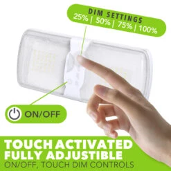 Leisure LED RV LED Ceiling Double Dome Interior Light Fixture Touch To Dim Switch Natural White 4000-4500K 60-2835SMD -RV accessories leisure led rv led ceiling double dome interior light fixture touch to dim switch natural white 4000 4500k 60 2835smd 09703.1672364468