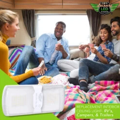 Leisure LED RV LED Ceiling Double Dome Interior Light Fixture Touch To Dim Switch Natural White 4000-4500K 60-2835SMD -RV accessories leisure led rv led ceiling double dome interior light fixture touch to dim switch natural white 4000 4500k 60 2835smd 11816.1672364466