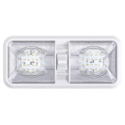 Leisure LED RV LED Ceiling Double Dome Interior Light Fixture With ON/Off Switch Natural White 4000-4500K 48-2835SMD -RV accessories leisure led rv led ceiling double dome interior light fixture with onoff switch natural white 4000 4500k 48 2835smd 06603.1672364330