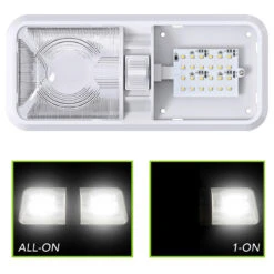 Leisure LED RV LED Ceiling Double Dome Interior Light Fixture With ON/Off Switch Natural White 4000-4500K 48-2835SMD -RV accessories leisure led rv led ceiling double dome interior light fixture with onoff switch natural white 4000 4500k 48 2835smd 84053.1672364577