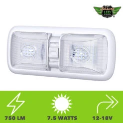 Leisure LED RV LED Ceiling Double Dome Light Fixture With ON/OFF Switch Interior Lighting For Car/RV/Trailer/Camper/Boat DC 12V 750LM Natural White 4000-4500K 15 Leisure LED RV LED Ceiling Double Dome Light Fixture With ON/OFF Switch Interior Lighting For Car/RV/Trailer/Camper/Boat DC 12V 750LM Natural White 4000-4500K -RV accessories leisure led rv led ceiling double dome light fixture with onoff switch interior lighting for carrvtrailercamperboat dc 12v 750lm natural white 4000 4500k 05343.1687328581
