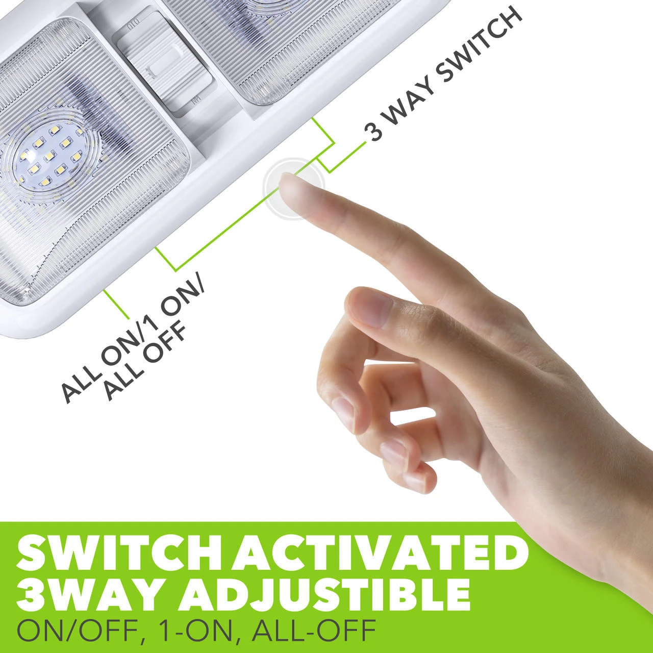 Leisure LED RV LED Ceiling Double Dome Light Fixture With ON/OFF Switch Interior Lighting For Car/RV/Trailer/Camper/Boat DC 12V 750LM Natural White 4000-4500K 7 Leisure LED RV LED Ceiling Double Dome Light Fixture With ON/OFF Switch Interior Lighting For Car/RV/Trailer/Camper/Boat DC 12V 750LM Natural White 4000-4500K - Image 5