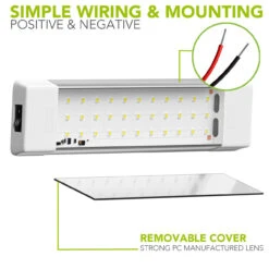 Leisure LED RV LED Ceiling Light Fixture With ON/Off Switch 5000K Natural White 12V/24V DC, LED Interior Light Fixture/Van Cargo Area Light For RV & Utility -RV accessories leisure led rv led ceiling light fixture with onoff switch 5000k natural white 12v24v dc led interior light fixturevan cargo area light for rv and utility 39380.1658439229