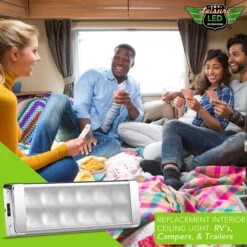 Leisure LED RV LED Chrome Ceiling Light Fixture With ON/Off Switch 4500K Natural White 12V/24V DC High Lumen LED Interior Light Fixture/Van Cargo Area Light For RV & Utility -RV accessories leisure led rv led chrome ceiling light fixture with onoff switch 4500k natural white 12v24v dc high lumen led interior light fixturevan cargo area light for rv and utility 74919.1658439243